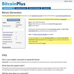 Generate Bitcoin - Bitcoin Plus