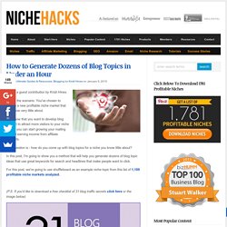How to Generate Dozens of Blog Topics Ideas in Under 1 Hour