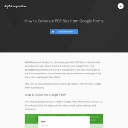 How to Generate PDF files from Google Forms