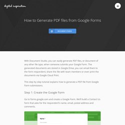 How to Generate PDF files from Google Forms