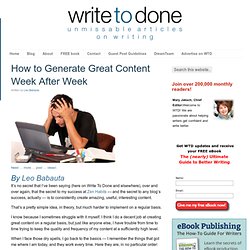 Generate Great Content