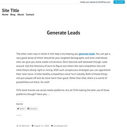 Generate Leads – Site Title