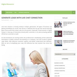 Generate Leads With Live Chat Connection