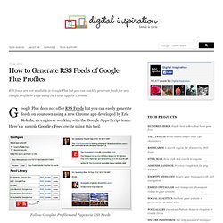 RSS Feeds for Google Plus Profiles and Search Results