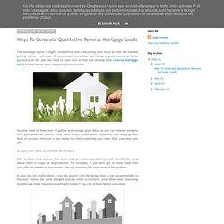 Lead Answer: Ways To Generate Qualitative Reverse Mortgage Leads