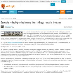 Generate reliable passive income from selling a ranch in Montana