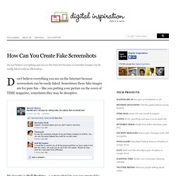 The Internet of Fake Screenshots