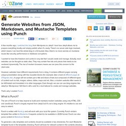 Generate Websites from JSON, Markdown, and Mustache Templates using Punch