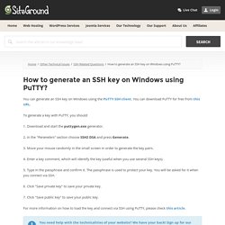How to generate an SSH key on Windows using PuTTY?
