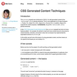 CSS generated content techniques - Opera Developer Community