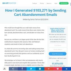 How I Generated $103,271 by Sending Cart Abandonment Emails