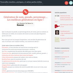 Générateur de nom, pseudo, personnage... Les meilleurs générateurs en ligne !