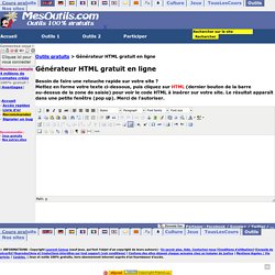 Générateur HTML gratuit en ligne