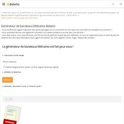 Générateur de bandeaux littéraires – Babelio.com