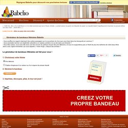 Générateur de bandeaux littéraires – Babelio.com EDITION