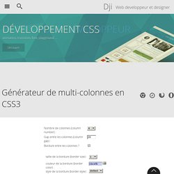 Generateur de multi-colonnes en CSS3