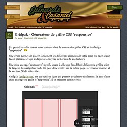 Gridpak - Générateur de grille CSS "responsive" - Épinards & Caramel