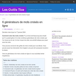 5 générateurs de mots croisés en ligne