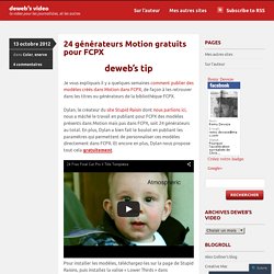24 générateurs Motion gratuits pour FCPX