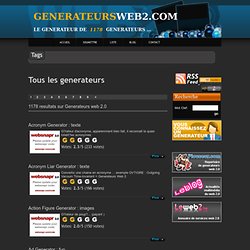 Generateurs web 2.0 : Generez le web