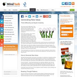 Generating New Ideas - Creativity tools from MindTools.com