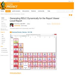 Generating RDLC Dynamically for the Report Viewer Local Report