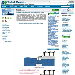 Tidal Power - Generating electricity from tidal currents