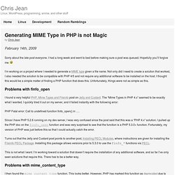 Generating MIME Type in PHP is not Magic