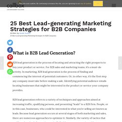 25 Best Lead-generating Marketing Strategies for B2B Companies