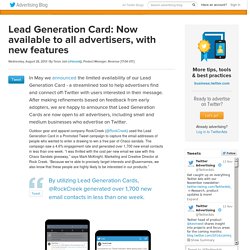 Lead Generation Card: Now available to all advertisers, with new features