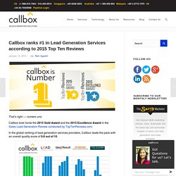 Callbox ranks #1 in Lead Generation Services according to 2015 Top Ten Reviews - Callboxinc.com - B2B Lead Generation Company
