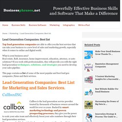 Lead Generation Companies: Best list - Business Skills & Software