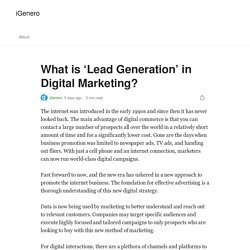 What is ‘Lead Generation’ in Digital Marketing?