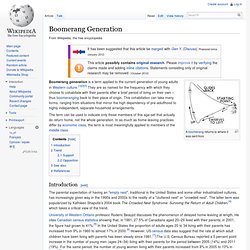 Boomerang Generation