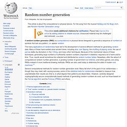 Random number generation