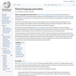 Natural language generation