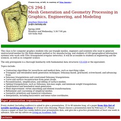 CS 294-1: Mesh Generation and Geometry Processing