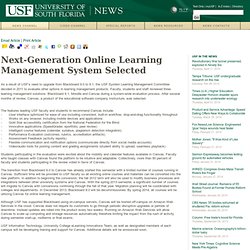 Next-Generation Online Learning Management System Selected