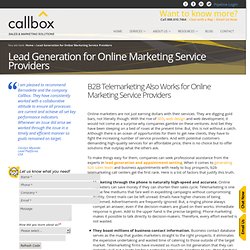 Lead Generation for Online Marketing Services Providers