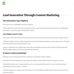 Lead generation through content marketing
