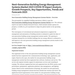 May 2021 Report on Global Next-Generation Building Energy Management Systems Market Size, Share, Value, and Competitive Landscape 2021