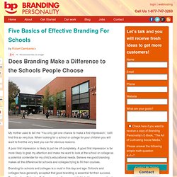 Five Basics of Effective Branding For Schools