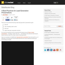 4 Best Practices for Lead Generation Presentations