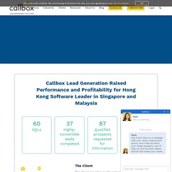 Lead Generation Raised Profits for HK Software Leader in SG and MY