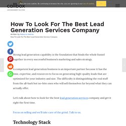 How To Look For The Best Lead Generation Services Company
