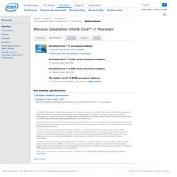Core™ i7 Processor - Specifications