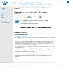 Core™ i5 Processor - Specifications