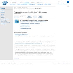 Core™ i3 Processor - Specifications