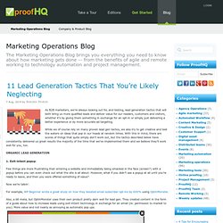 11 Lead Generation Tactics That You're Likely Neglecting