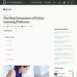 The Next Generation of Online Learning Platforms